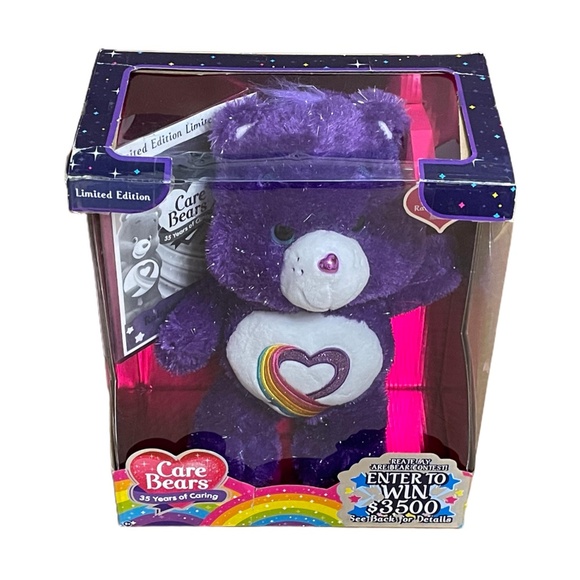 CARE BEARS 35th Anniversary Rainbow Heart Bear Limited Edition NEW! - Picture 4 of 6